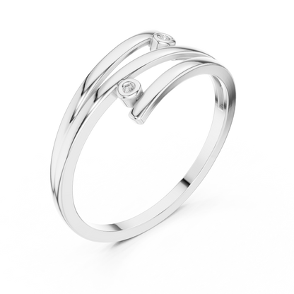 A Triple-Strand Bypass Ring with Bezel-Set Diamond Accents