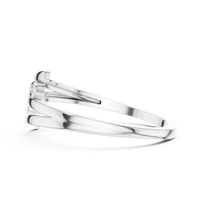 A Triple-Strand Bypass Ring with Bezel-Set Diamond Accents