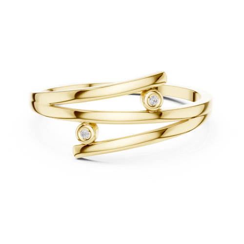 A Triple-Strand Bypass Ring with Bezel-Set Diamond Accents