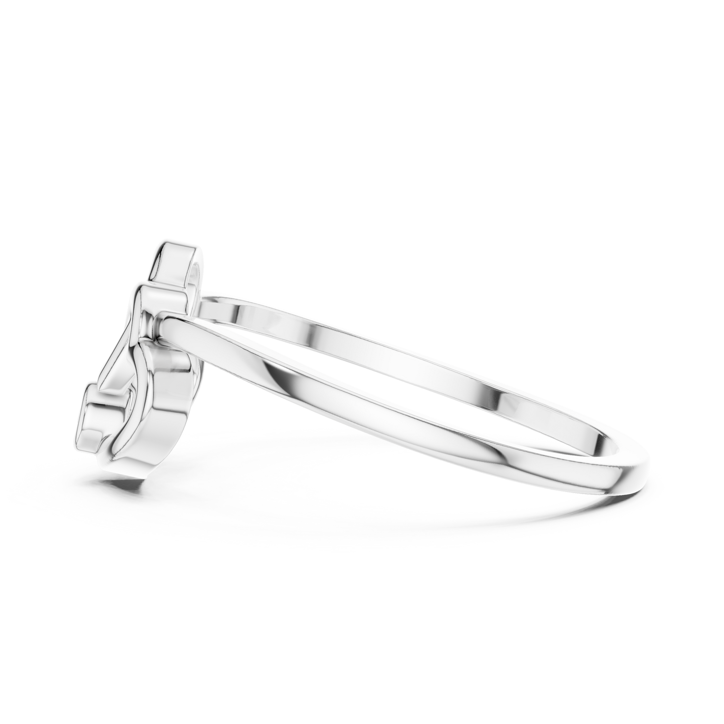 A Sculptural Double Heart Ring with a Radiant Diamond Accent