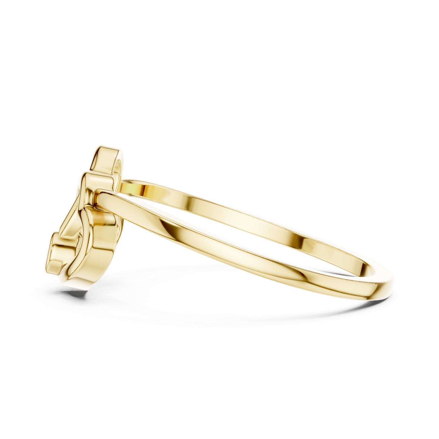 A Sculptural Double Heart Ring with a Radiant Diamond Accent