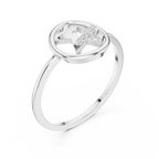 Diamond Accent Star Ring | Celestial Circle Ring for Women | Delicate Statement Jewelry Gift
