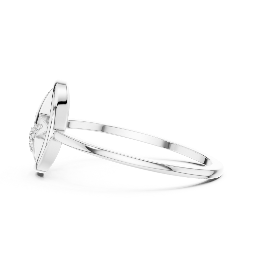 Diamond Accent Star Ring | Celestial Circle Ring for Women | Delicate Statement Jewelry Gift