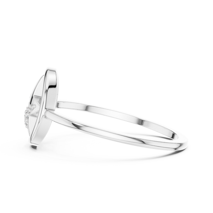 Diamond Accent Star Ring | Celestial Circle Ring for Women | Delicate Statement Jewelry Gift