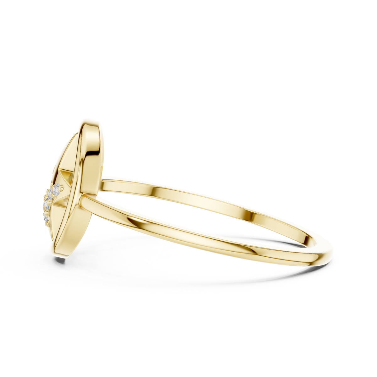 Diamond Accent Star Ring | Celestial Circle Ring for Women | Delicate Statement Jewelry Gift
