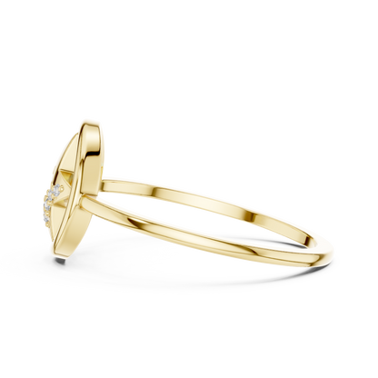 Diamond Accent Star Ring | Celestial Circle Ring for Women | Delicate Statement Jewelry Gift