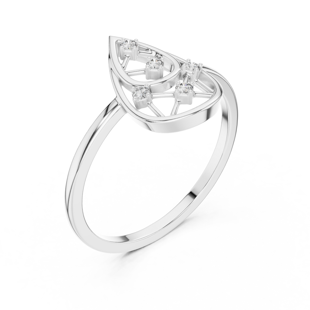 Teardrop Diamond Ring for Women | Modern Pear Shape Fashion Ring.