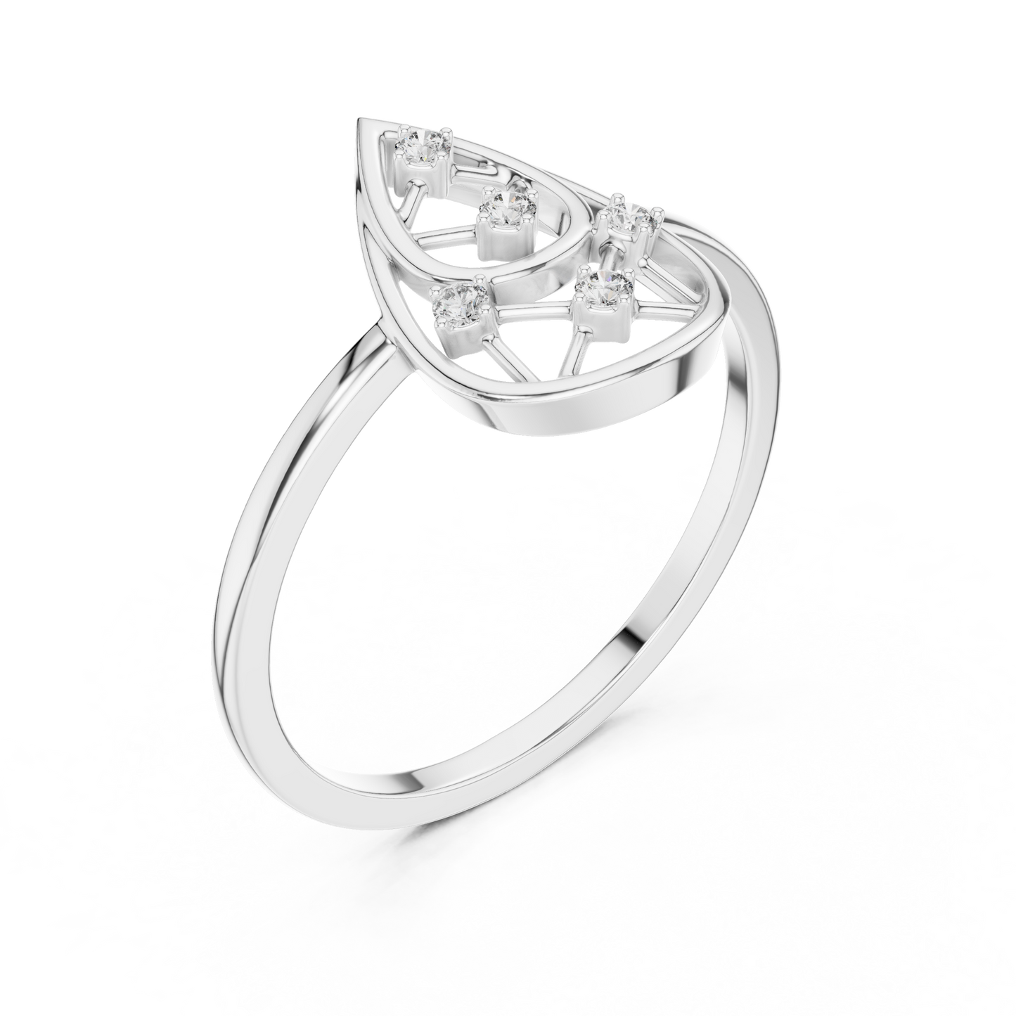 Teardrop Diamond Ring for Women | Modern Pear Shape Fashion Ring.