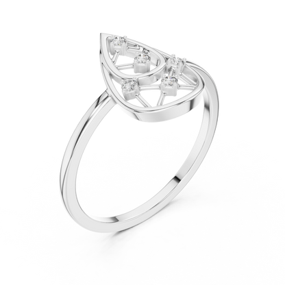 Teardrop Diamond Ring for Women | Modern Pear Shape Fashion Ring.