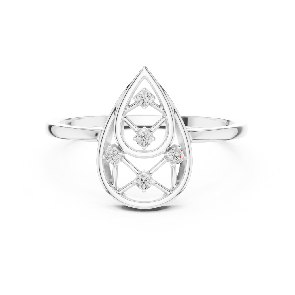 Teardrop Diamond Ring for Women | Modern Pear Shape Fashion Ring.