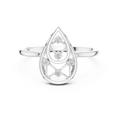 Teardrop Diamond Ring for Women | Modern Pear Shape Fashion Ring.