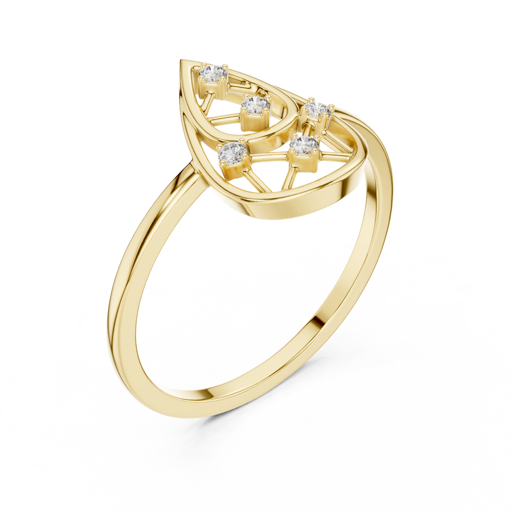 Teardrop Diamond Ring for Women | Modern Pear Shape Fashion Ring.