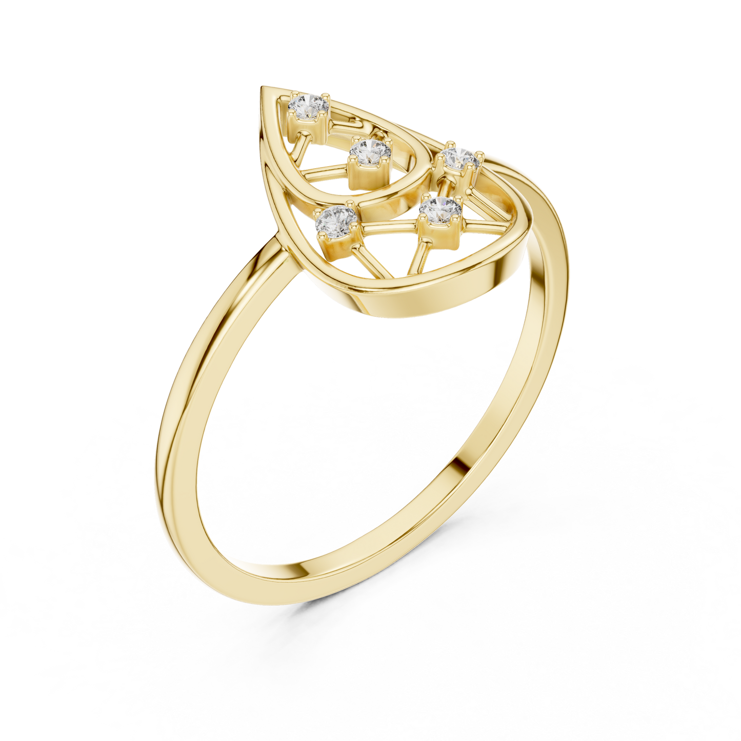 Teardrop Diamond Ring for Women | Modern Pear Shape Fashion Ring.