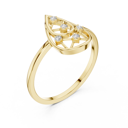 Teardrop Diamond Ring for Women | Modern Pear Shape Fashion Ring.