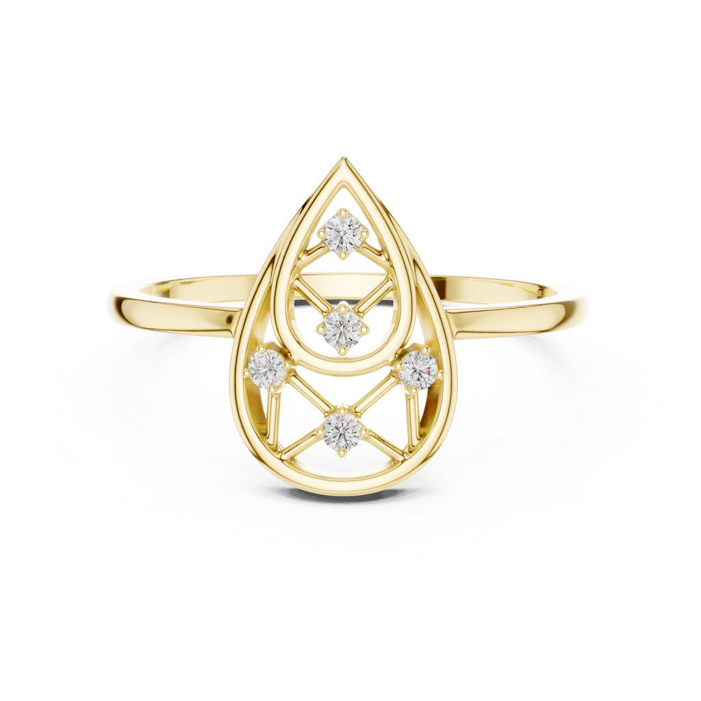 Teardrop Diamond Ring for Women | Modern Pear Shape Fashion Ring.