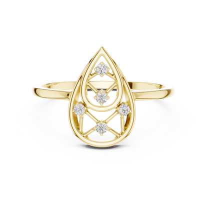 Teardrop Diamond Ring for Women | Modern Pear Shape Fashion Ring.