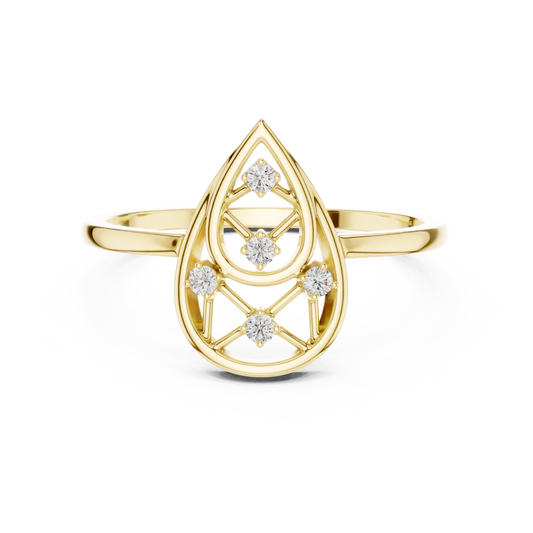 Teardrop Diamond Ring for Women | Modern Pear Shape Fashion Ring.