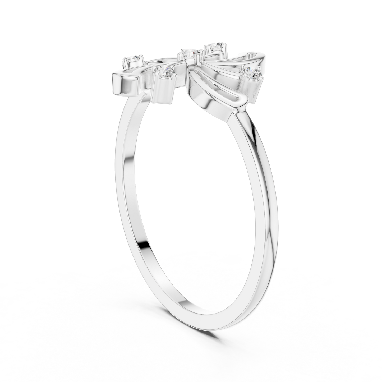 Elegant Floral Diamond Ring | Modern Flower Motif Ring for Women.