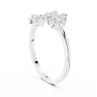 Elegant Floral Diamond Ring | Modern Flower Motif Ring for Women.