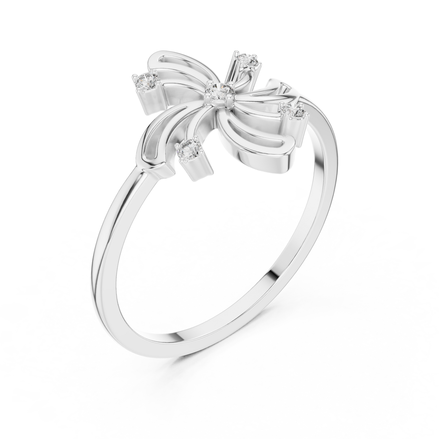 Elegant Floral Diamond Ring | Modern Flower Motif Ring for Women.