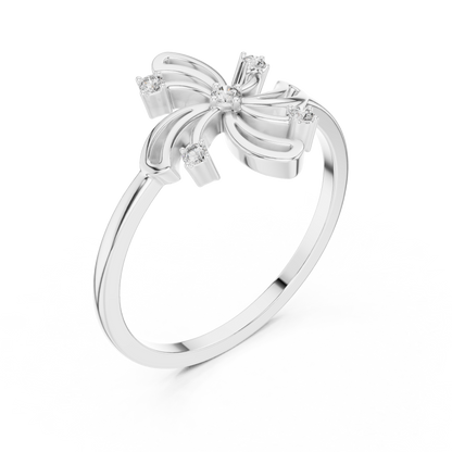 Elegant Floral Diamond Ring | Modern Flower Motif Ring for Women.