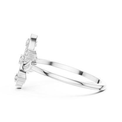 Elegant Floral Diamond Ring | Modern Flower Motif Ring for Women.