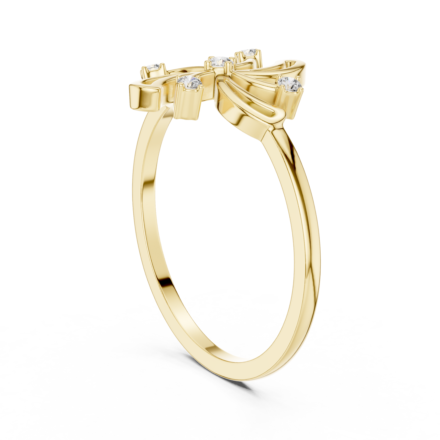Elegant Floral Diamond Ring | Modern Flower Motif Ring for Women.