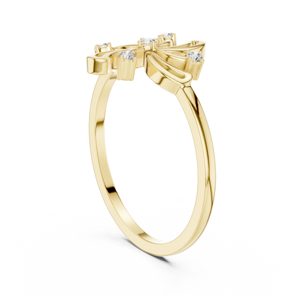 Elegant Floral Diamond Ring | Modern Flower Motif Ring for Women.