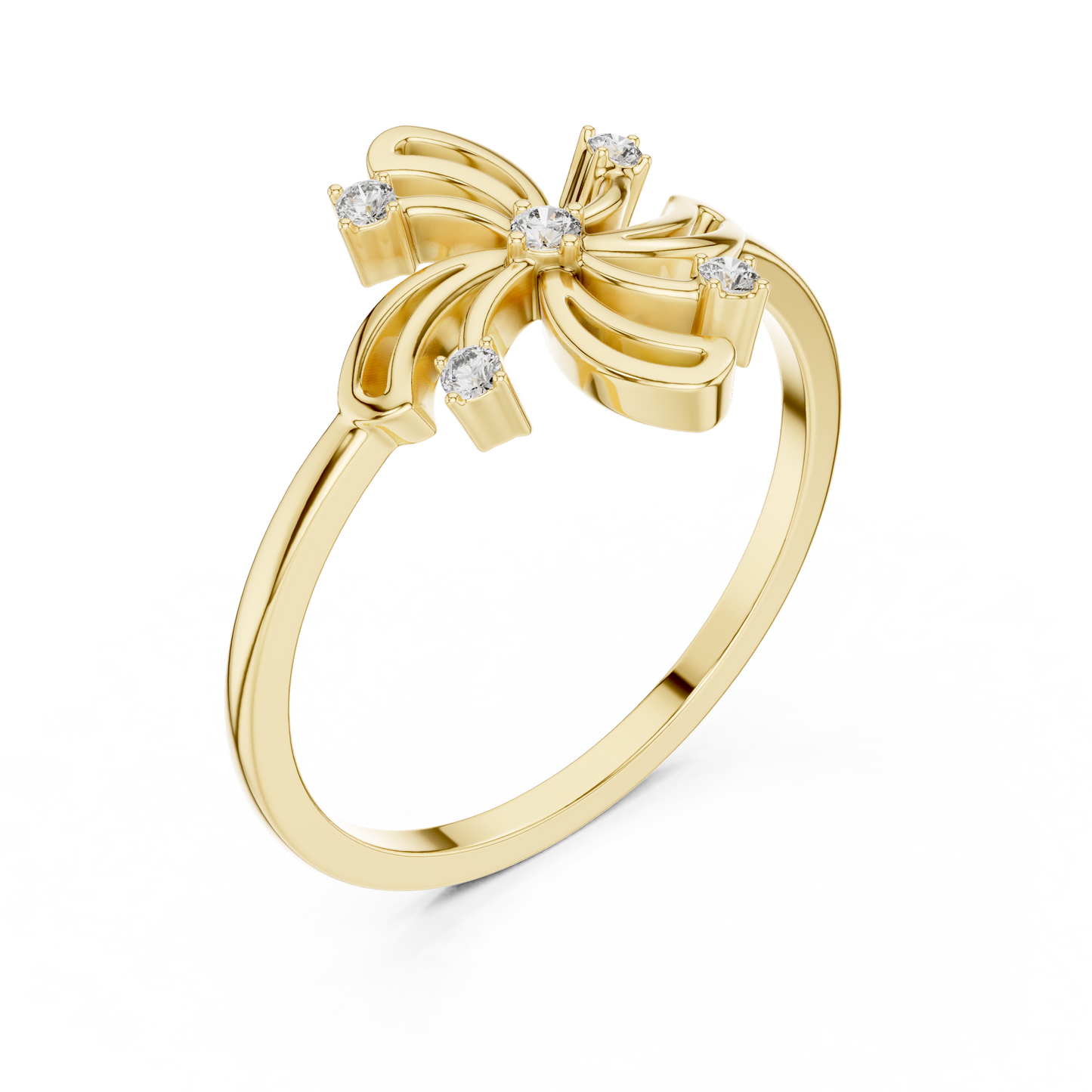 Elegant Floral Diamond Ring | Modern Flower Motif Ring for Women.