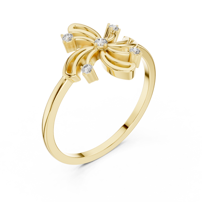 Elegant Floral Diamond Ring | Modern Flower Motif Ring for Women.