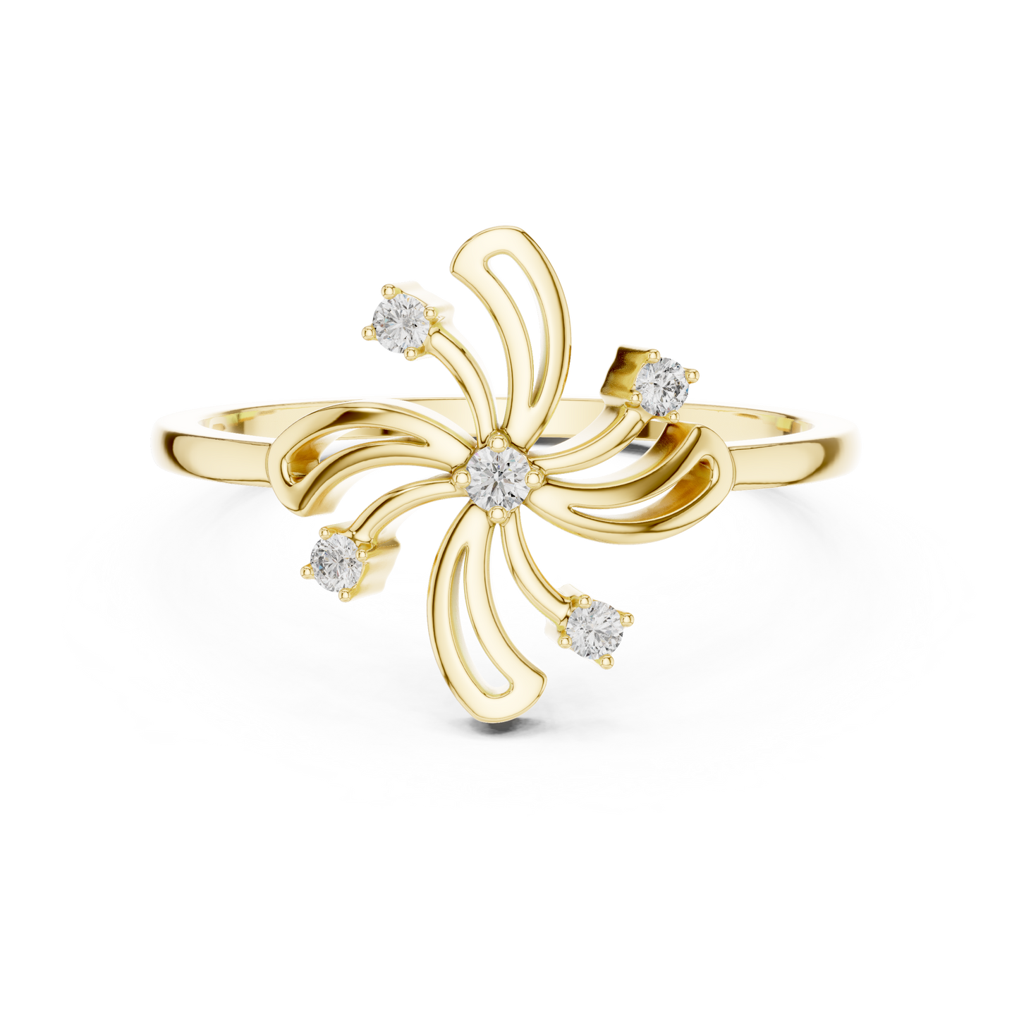 Elegant Floral Diamond Ring | Modern Flower Motif Ring for Women.