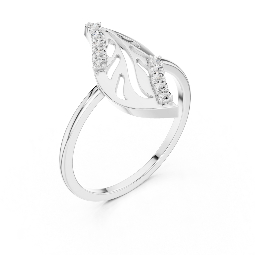 Designer Leaf Diamond Ring | Marquise Botanical Fashion Ring.