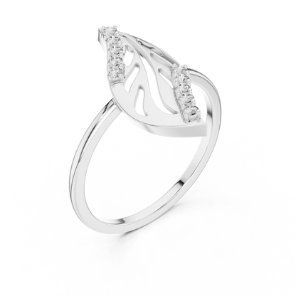 Designer Leaf Diamond Ring | Marquise Botanical Fashion Ring.