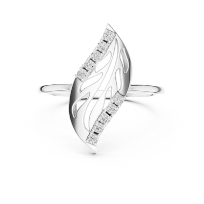 Designer Leaf Diamond Ring | Marquise Botanical Fashion Ring.