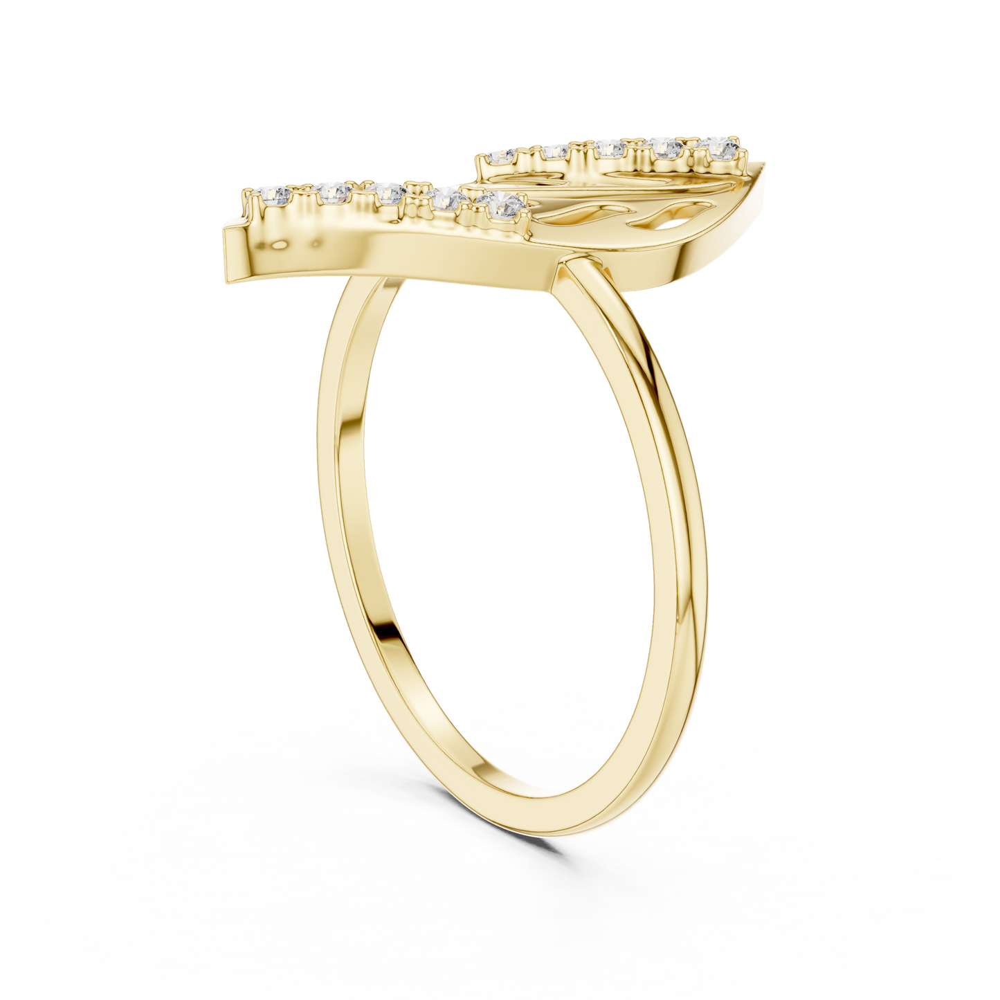 Designer Leaf Diamond Ring | Marquise Botanical Fashion Ring.