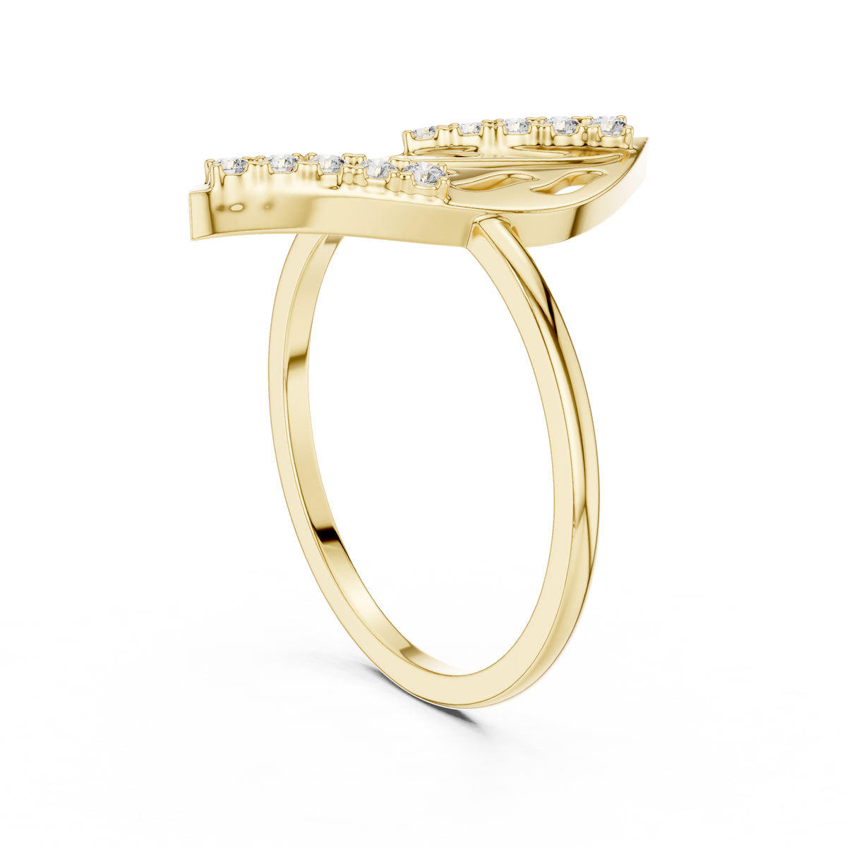 Designer Leaf Diamond Ring | Marquise Botanical Fashion Ring.
