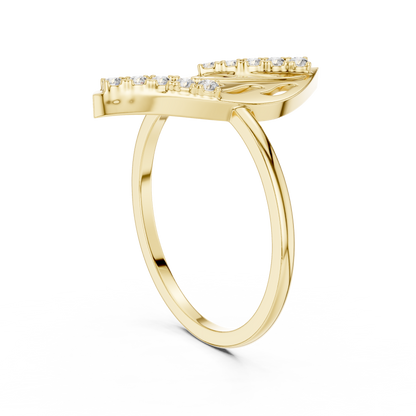 Designer Leaf Diamond Ring | Marquise Botanical Fashion Ring.