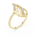 Designer Leaf Diamond Ring | Marquise Botanical Fashion Ring.