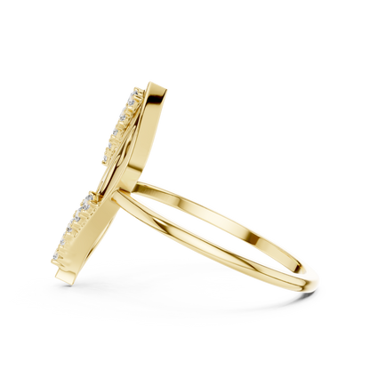 Designer Leaf Diamond Ring | Marquise Botanical Fashion Ring.