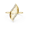 Designer Leaf Diamond Ring | Marquise Botanical Fashion Ring.