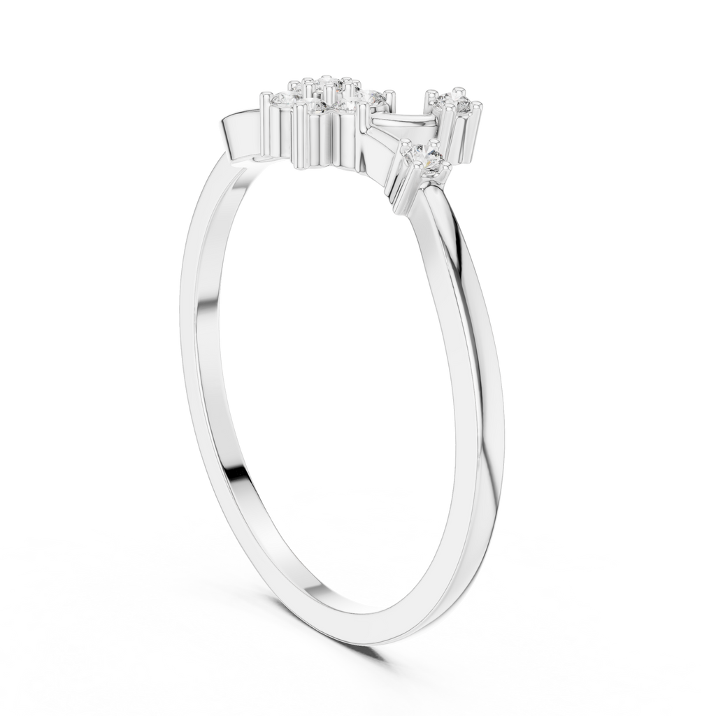 Nature Inspired Flower Diamond Ring | Delicate Floral Statement Ring.