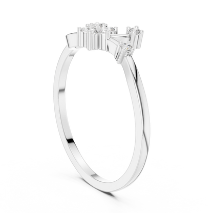 Nature Inspired Flower Diamond Ring | Delicate Floral Statement Ring.