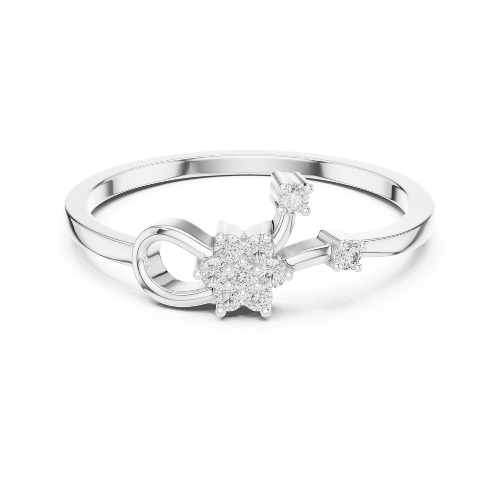 Nature Inspired Flower Diamond Ring | Delicate Floral Statement Ring.