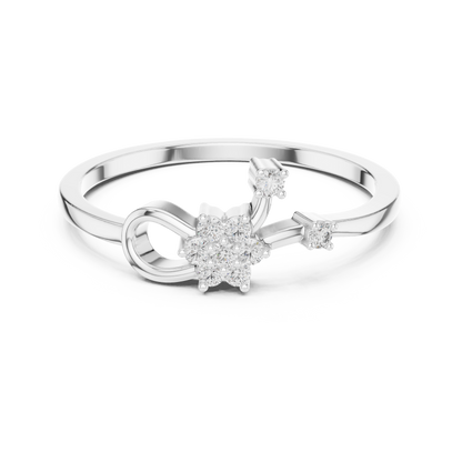 Nature Inspired Flower Diamond Ring | Delicate Floral Statement Ring.