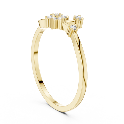 Nature Inspired Flower Diamond Ring | Delicate Floral Statement Ring.