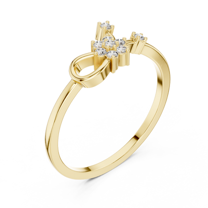 Nature Inspired Flower Diamond Ring | Delicate Floral Statement Ring.
