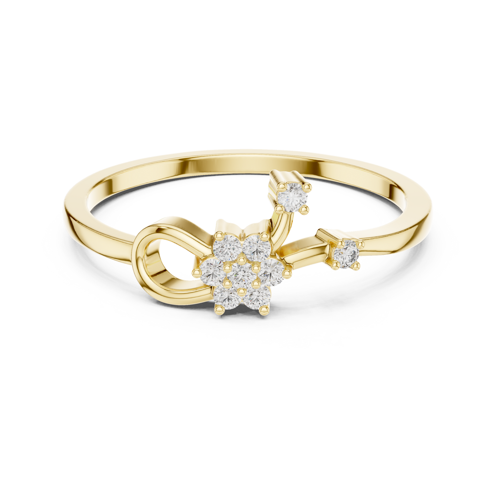 Nature Inspired Flower Diamond Ring | Delicate Floral Statement Ring.