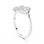 Diamond Halo Floral Ring | Open Circle Statement Ring for Women.