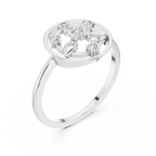 Diamond Halo Floral Ring | Open Circle Statement Ring for Women.