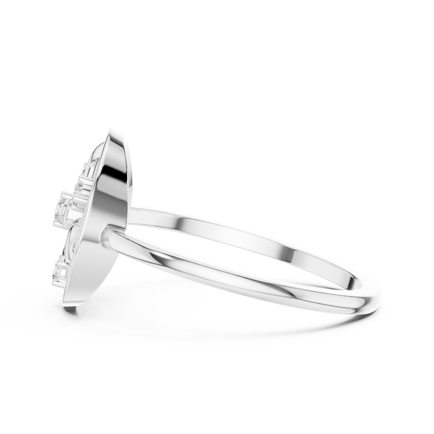 Diamond Halo Floral Ring | Open Circle Statement Ring for Women.